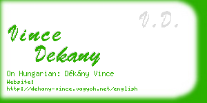 vince dekany business card